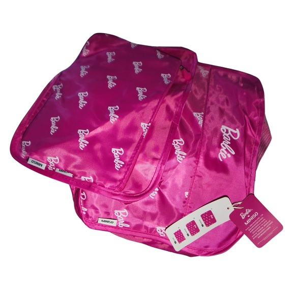 Barbie X Miniso Pink Luggage Organizer Packing Cubes Set (3pc) - Picture 1 of 8